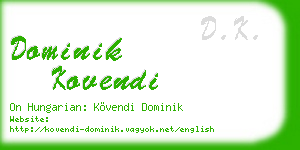 dominik kovendi business card