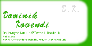 dominik kovendi business card